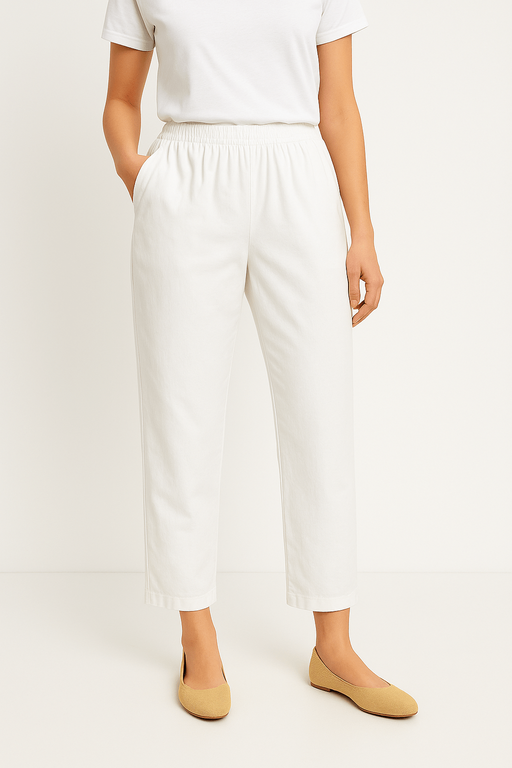Broek met korte mouwen - Casual damesbroek met elastische taille-Boutique Moda