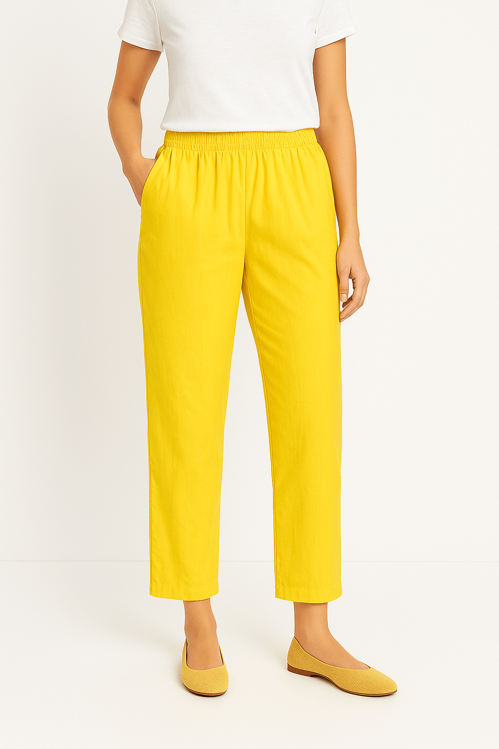 Broek met korte mouwen - Casual damesbroek met elastische taille-Boutique Moda