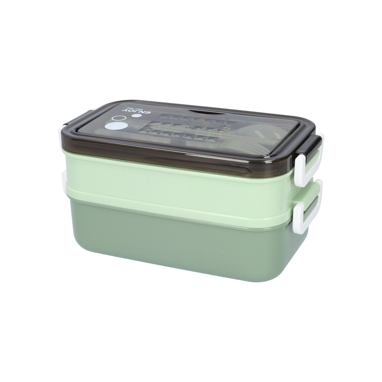 Broodtrommel met Soepbeker | Lunchbox 2 Lagen en Bestek-Boutique Moda