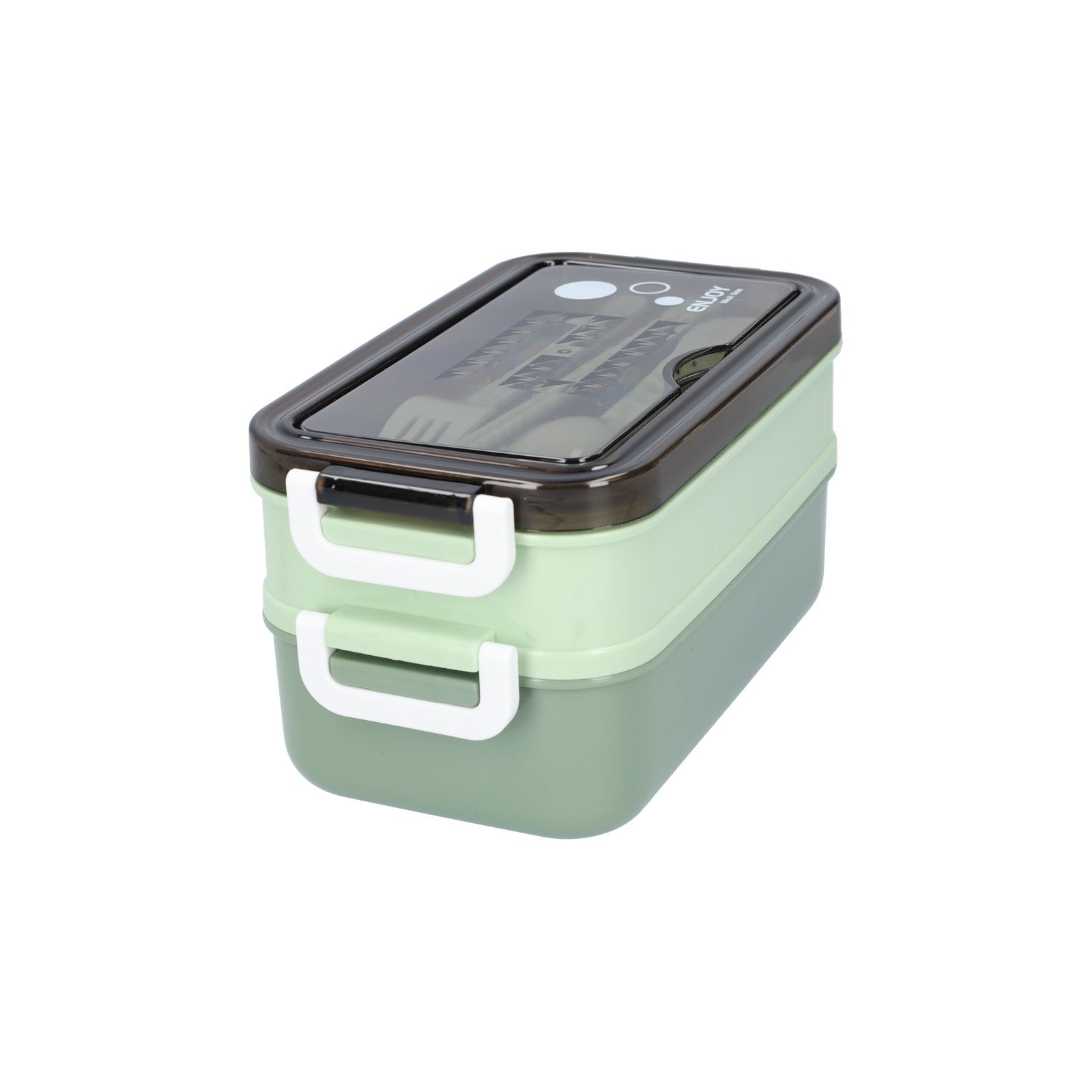 Broodtrommel met Soepbeker | Lunchbox 2 Lagen en Bestek-Boutique Moda