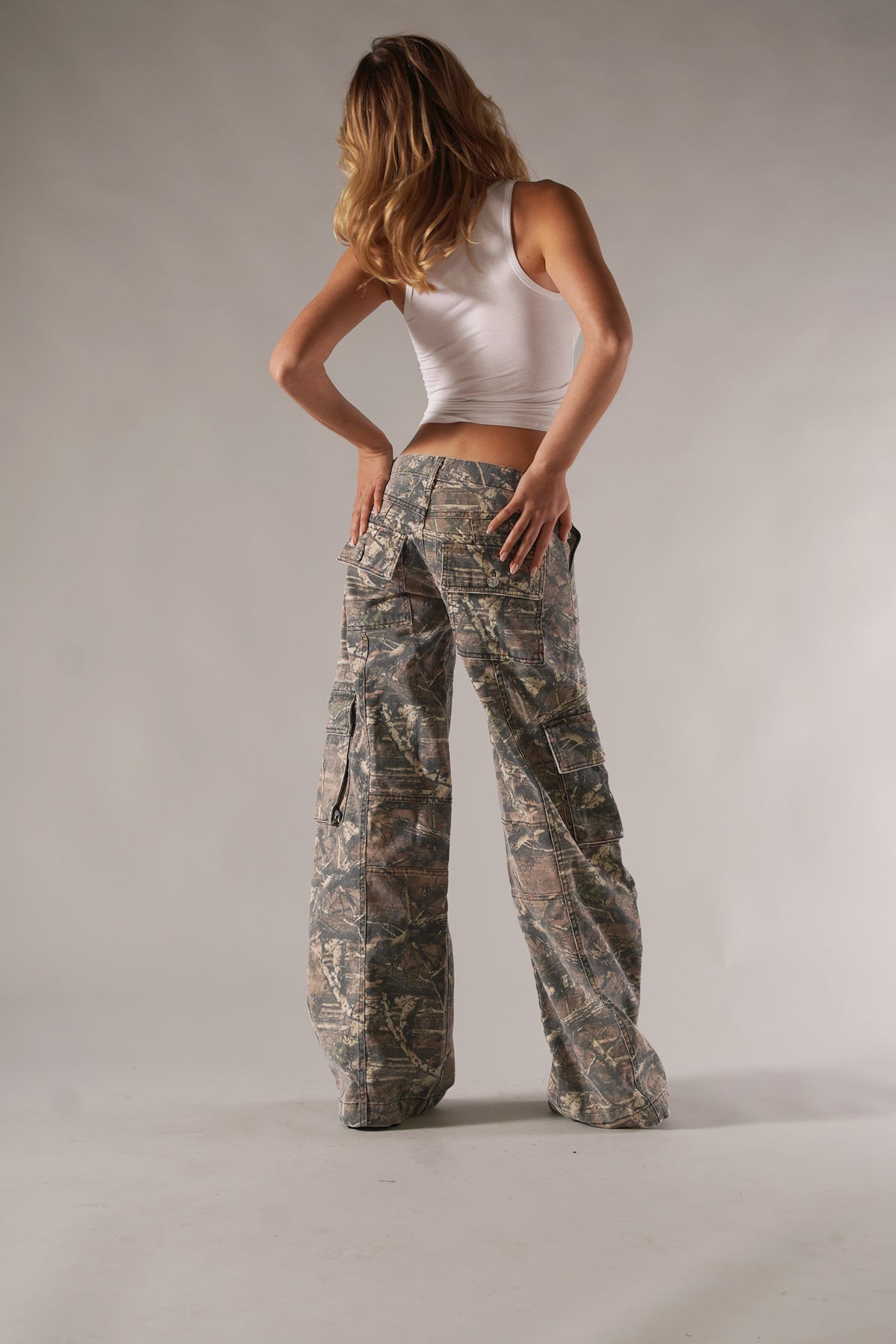 Cargo Broek - Lage Taille - Camouflage - Baggy Broek - Damesbroek-Boutique Moda