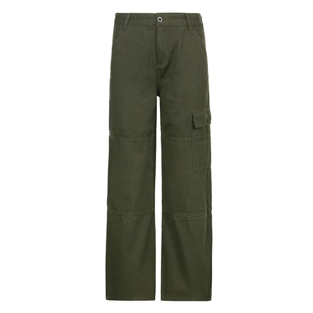 Cargo Broek | Rechte Pijp | Normale Taille | Losvallende Broek | Damesbroek-Boutique Moda
