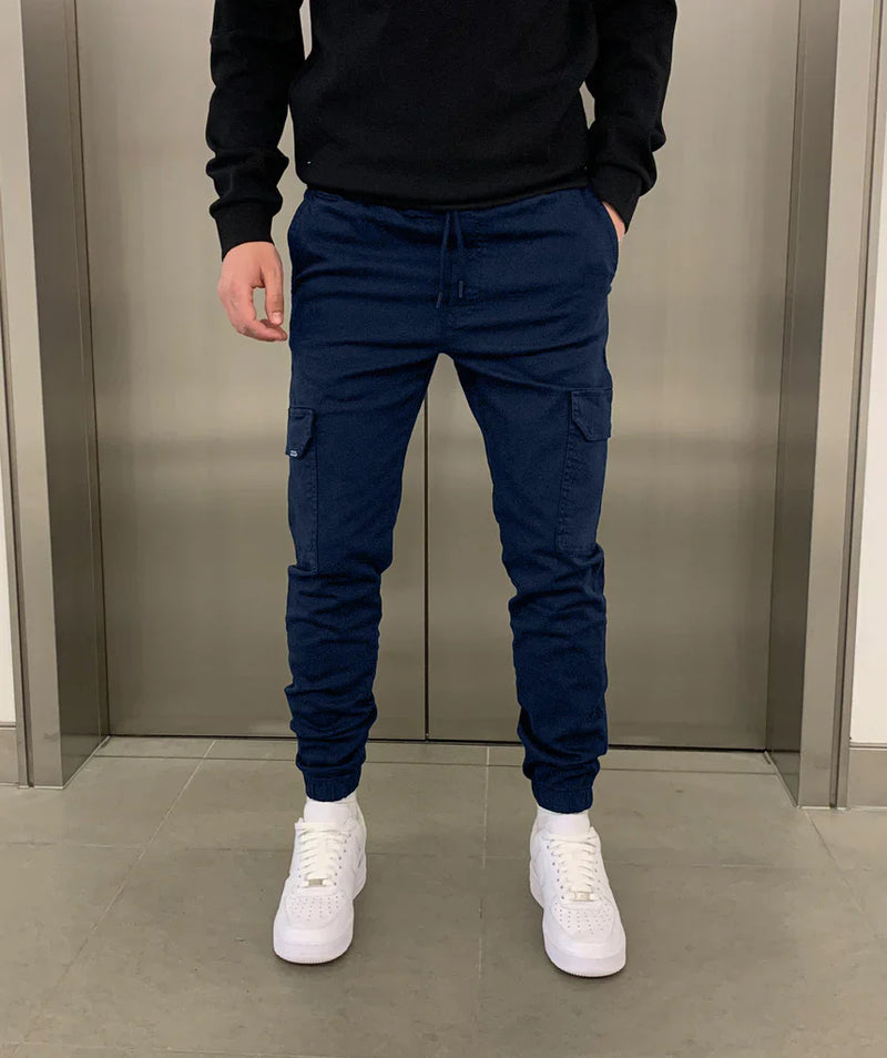 Cargo Broek - Skinny Cargo Broek met koord voor heren-Boutique Moda