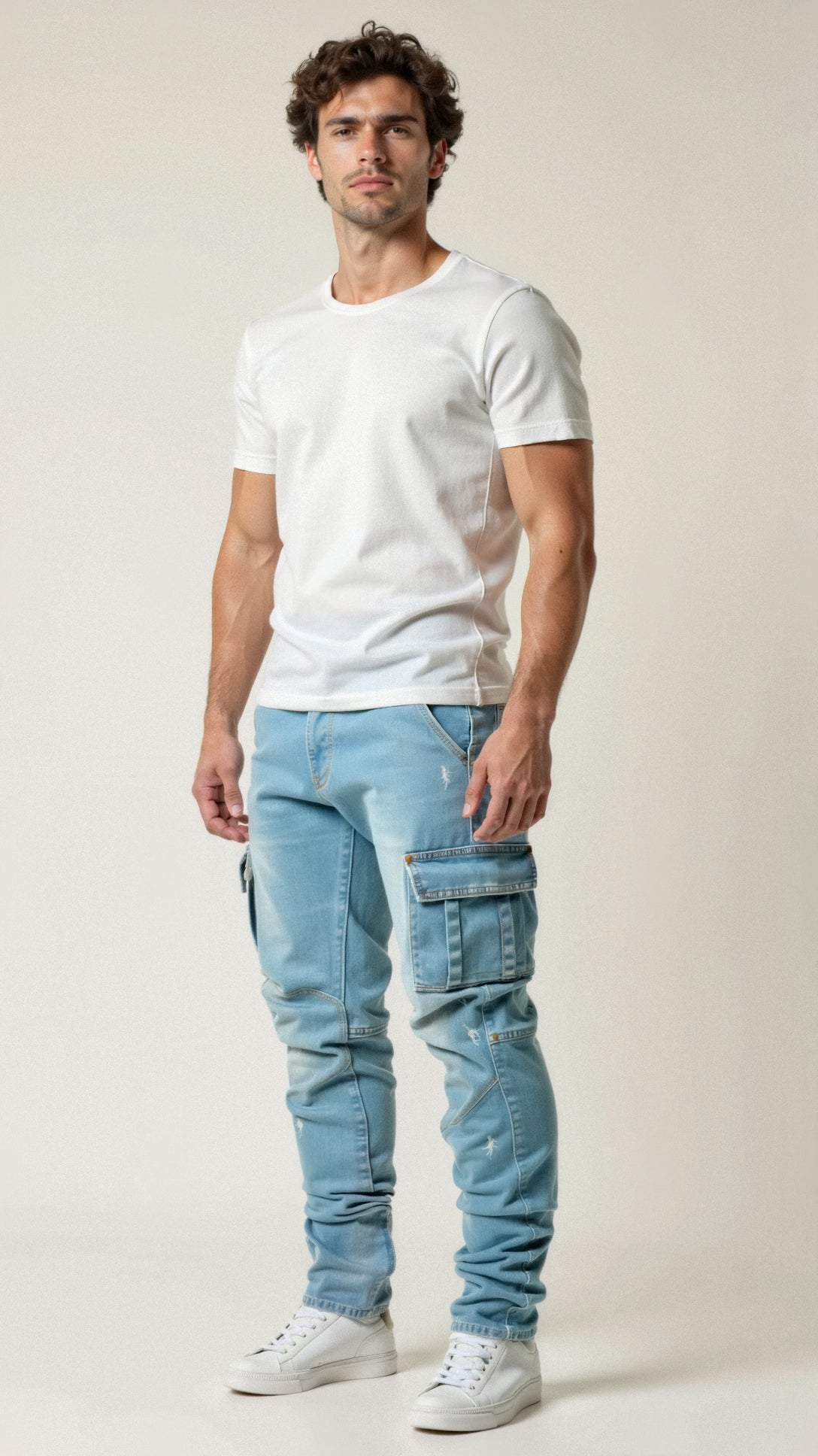 Cargo Jeans - Skinny - Stretch - Casual Jeans - Heren Jeans-Boutique Moda