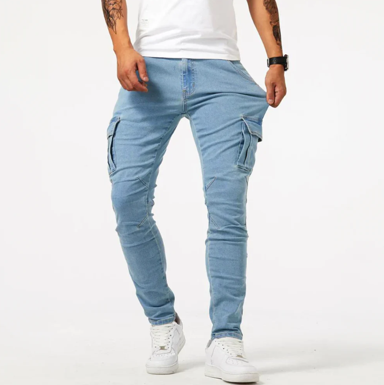 Cargo Jeans - Slim Fit - Stretchy - Skinny Jeans - Heren Cargo Broek-Boutique Moda