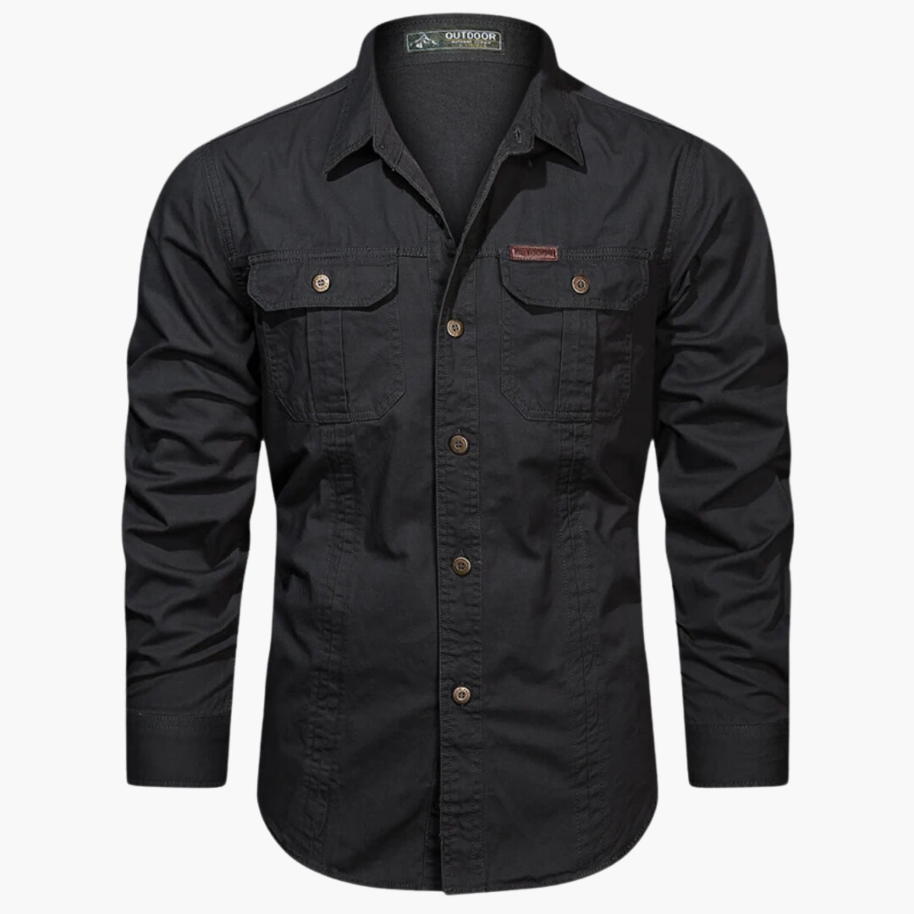 Cargo-shirt | Lange mouwen | Kraag | Overhemd met knopen | Herenoverhemd-Boutique Moda