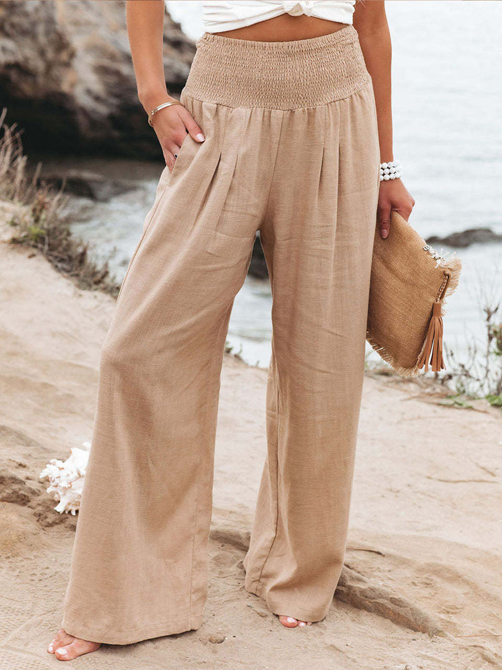 Casual linnen broek-Boutique Moda