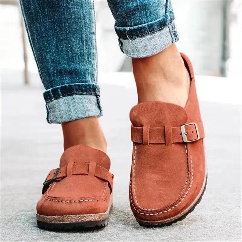Clogs - Damesschoenen Retro Suède Slip-On Mule-Boutique Moda