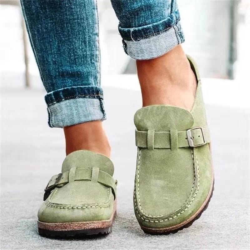 Clogs - Damesschoenen Retro Suède Slip-On Mule-Boutique Moda