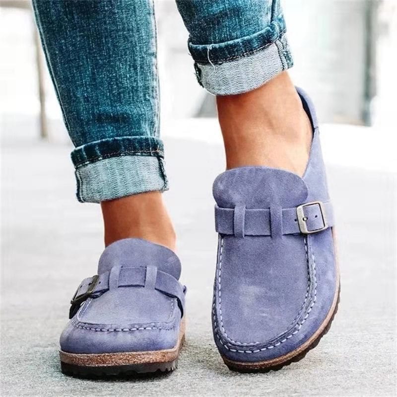 Clogs - Damesschoenen Retro Suède Slip-On Mule-Boutique Moda