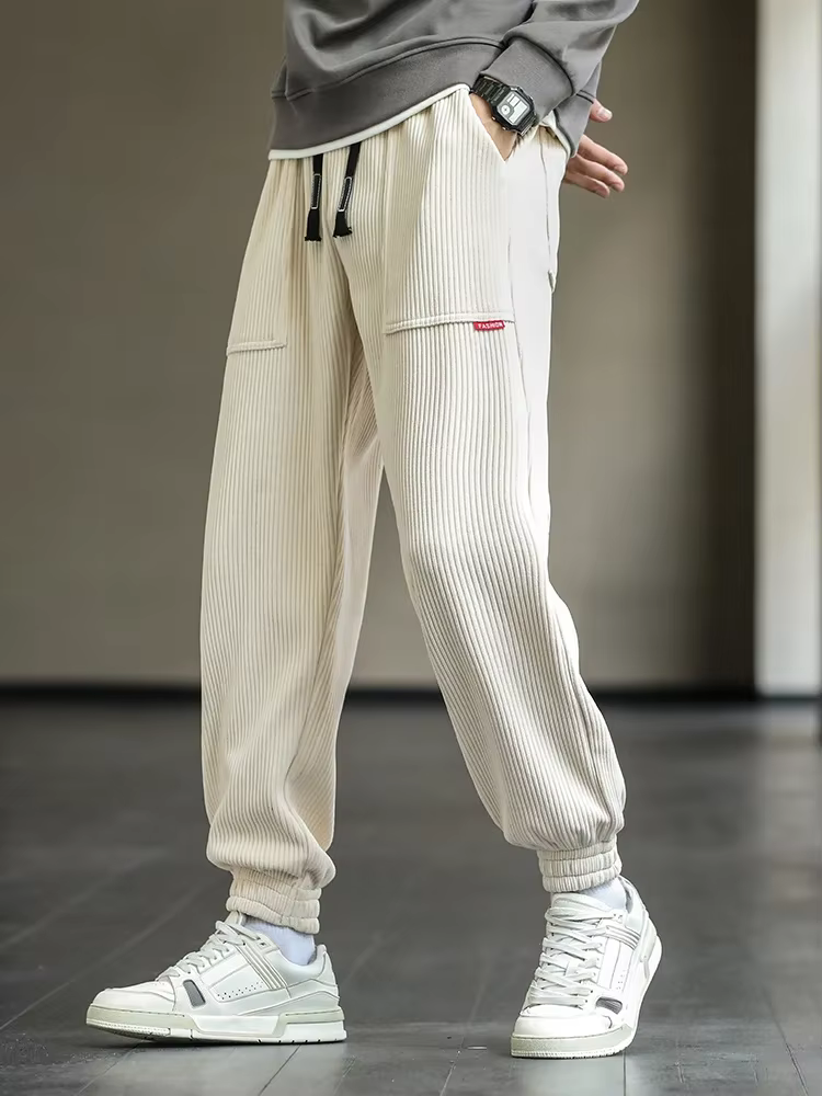Corduroy broek - Baggy - Los model - Corduroy Joggers - Heren Joggers-Boutique Moda