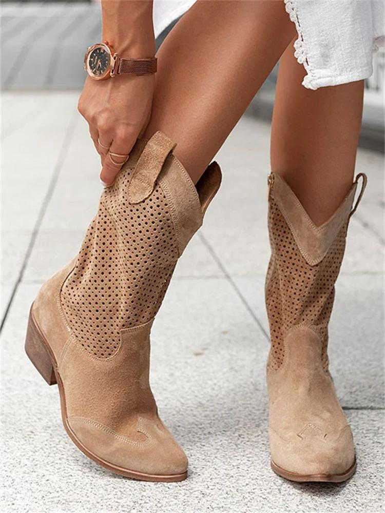 Cowboylaarzen | Ademende Cowgirllaarzen | Lage Hak