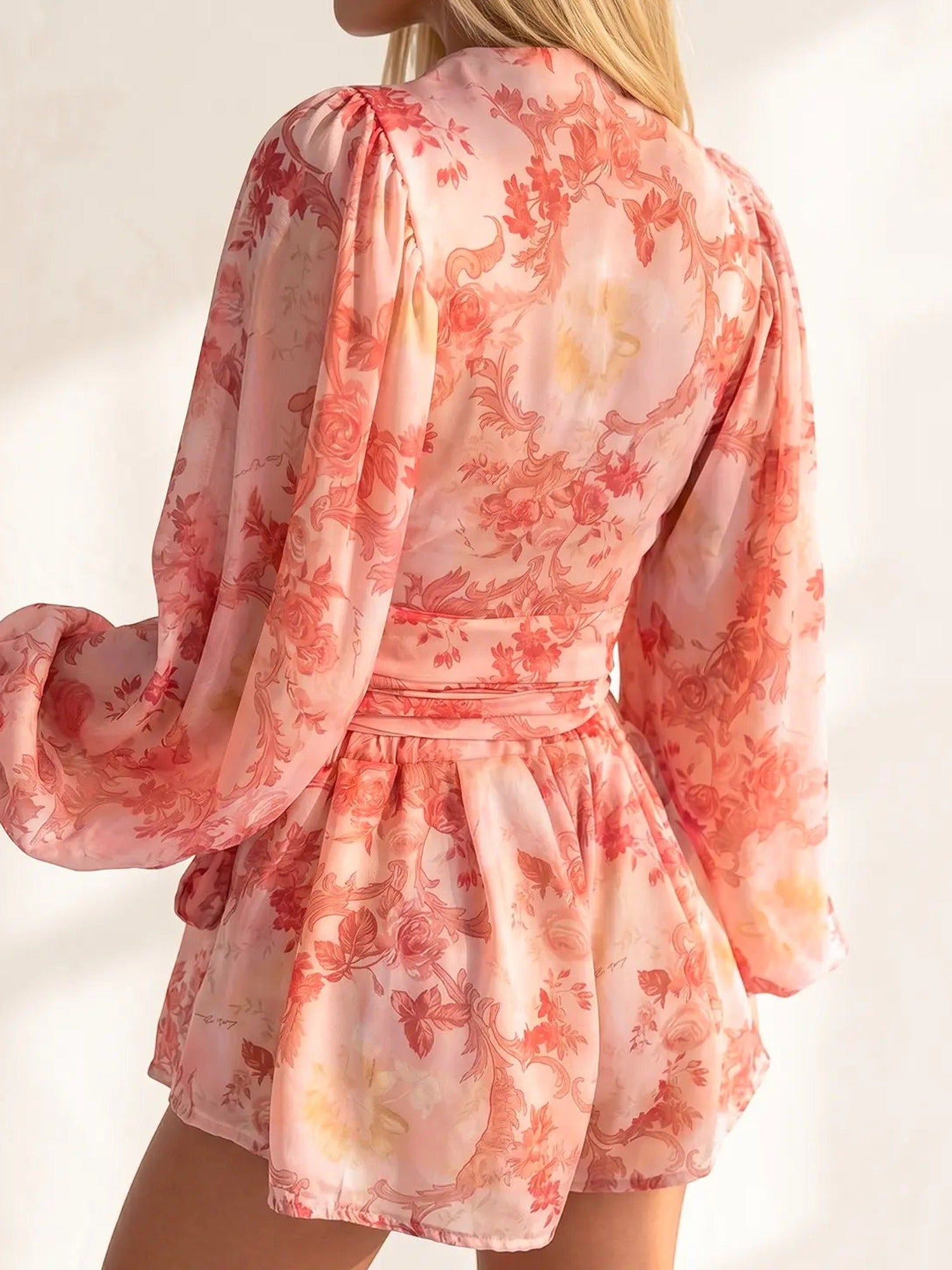 Dames Tweedelige Set - Wikkelblouse en Mini Shorts Zomerset-Boutique Moda