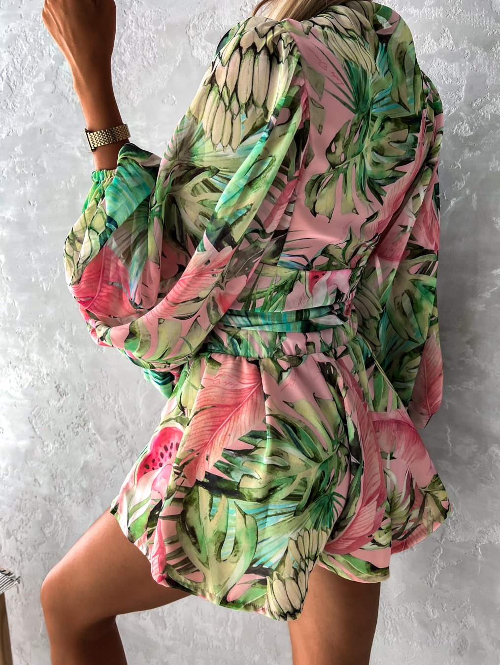 Dames Tweedelige Set - Wikkelblouse en Mini Shorts Zomerset-Boutique Moda