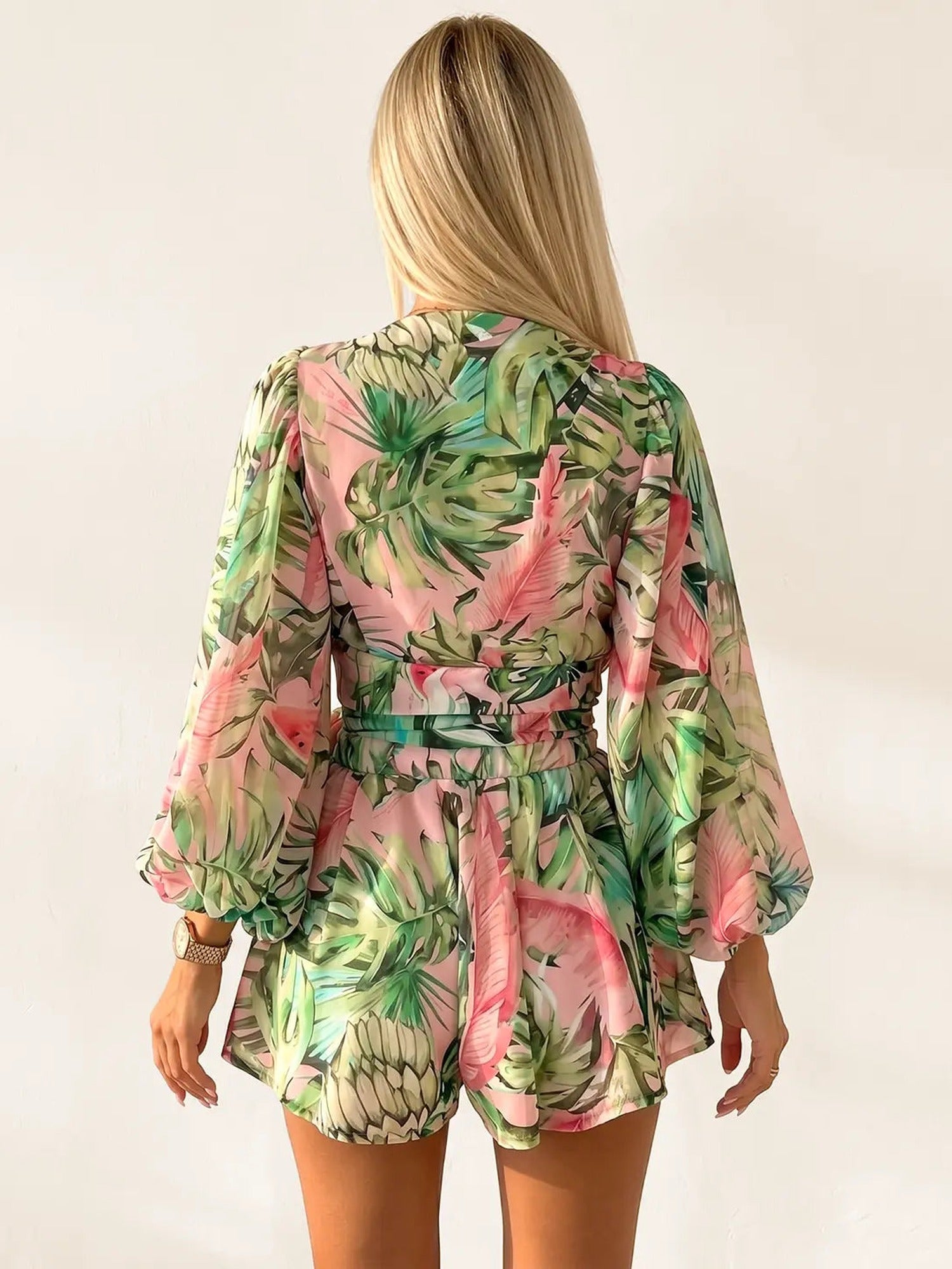Dames Tweedelige Set - Wikkelblouse en Mini Shorts Zomerset-Boutique Moda