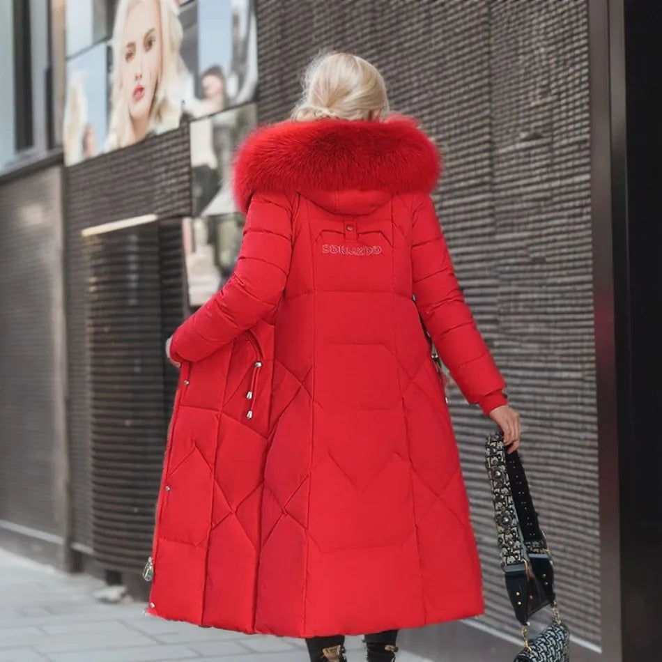 Dames lang pufferjack - Bontkraag - Gewatteerd - Winterjas - Dames lange overjas-Boutique Moda