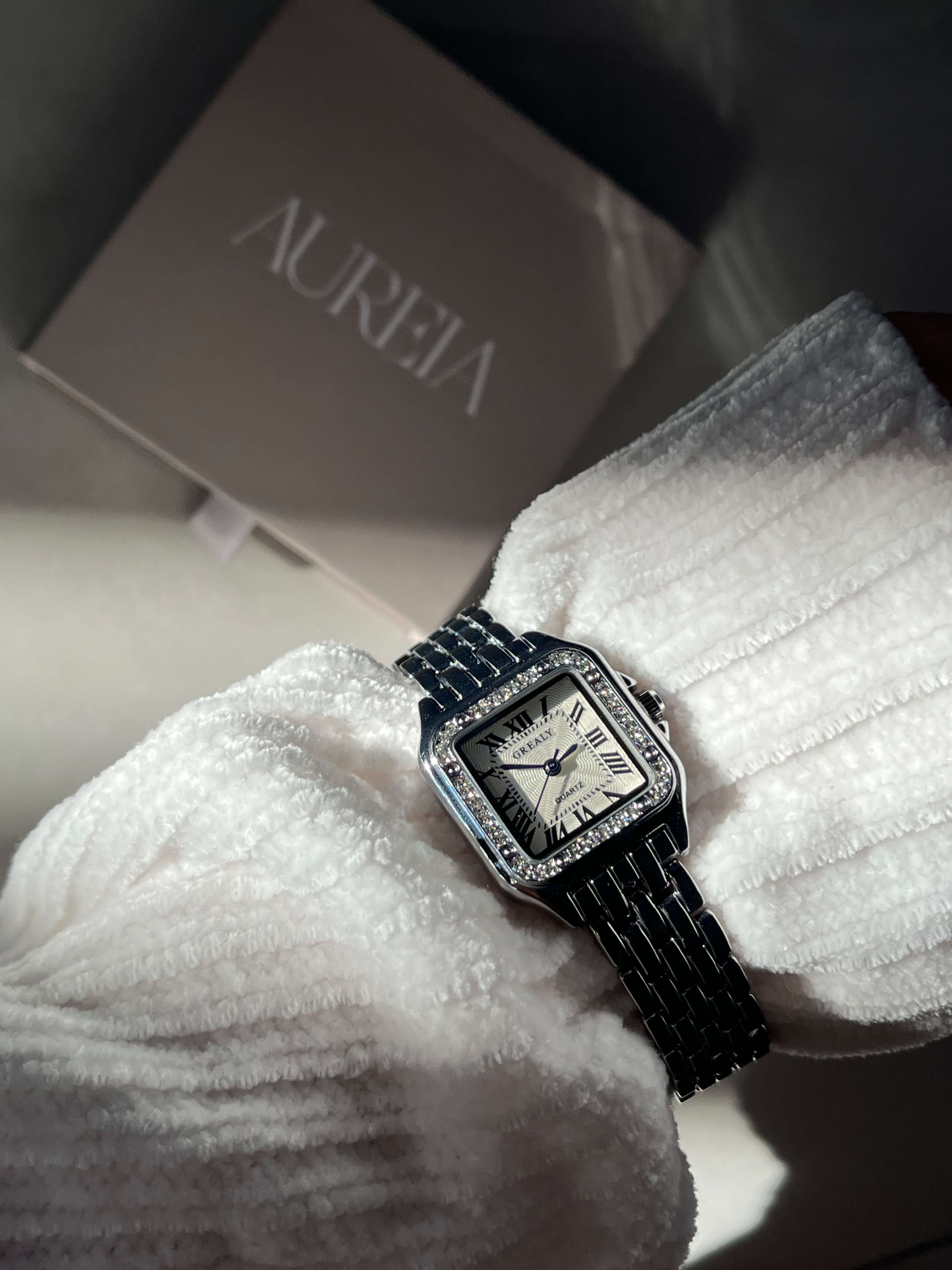 Dameshorloge | Klein | Diamanten | Vierkant horloge | Quartzhorloge-Boutique Moda