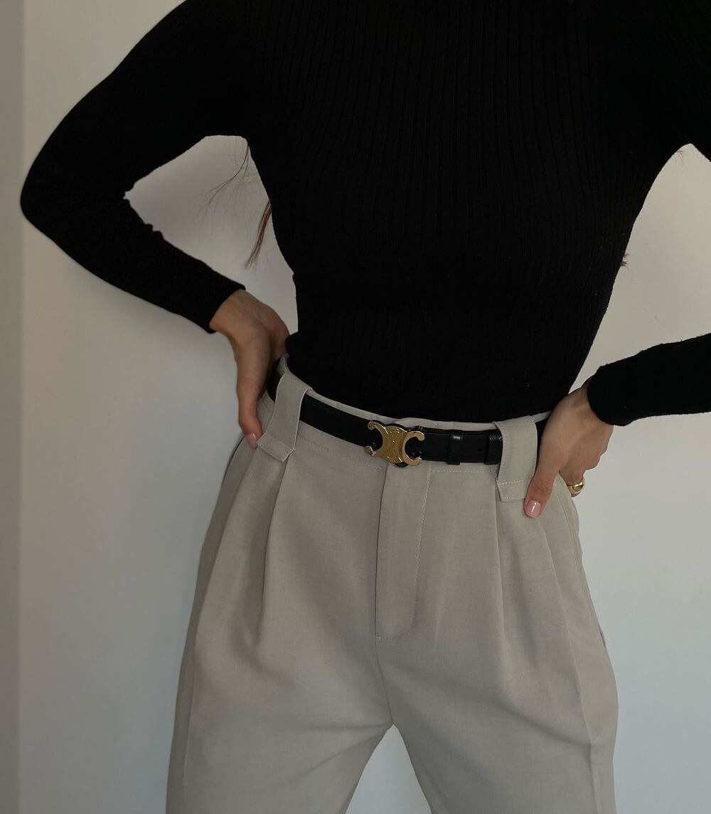 Damesriem - Dun - Elegant - Gouden gesp - Riemen voor dames-Boutique Moda