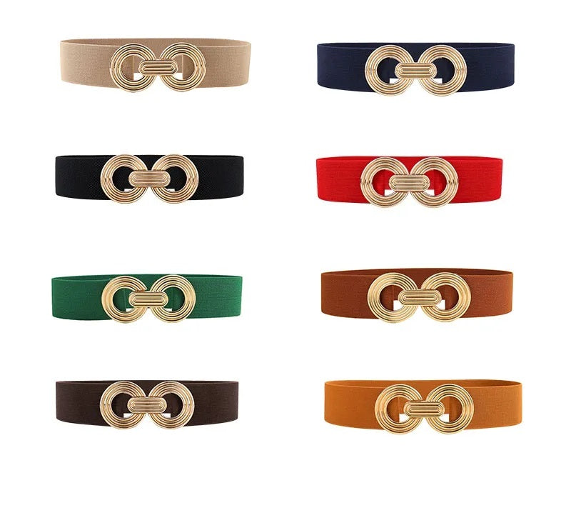 Damesriem - Stretch - Gouden gesp - Elastische riem - Tailleband-Boutique Moda