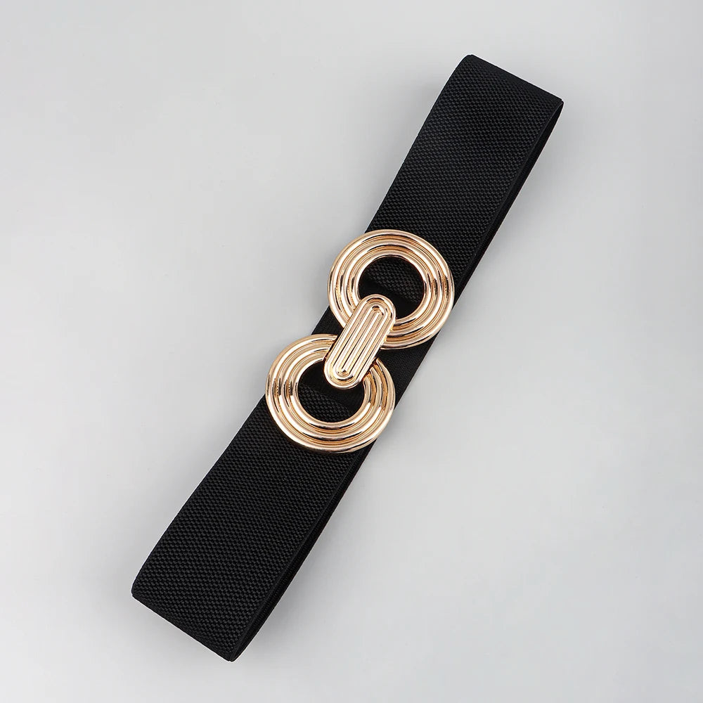 Damesriem - Stretch - Gouden gesp - Elastische riem - Tailleband-Boutique Moda