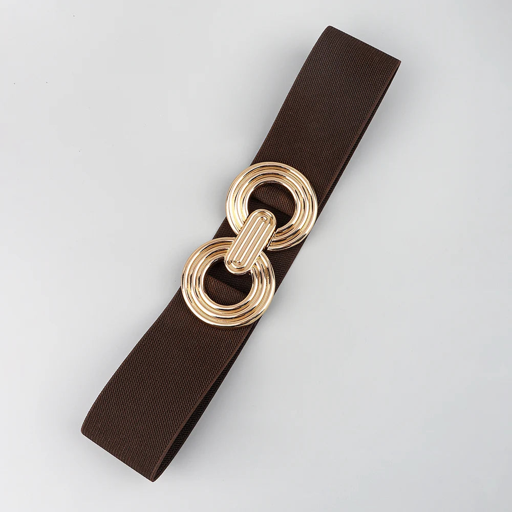 Damesriem - Stretch - Gouden gesp - Elastische riem - Tailleband-Boutique Moda