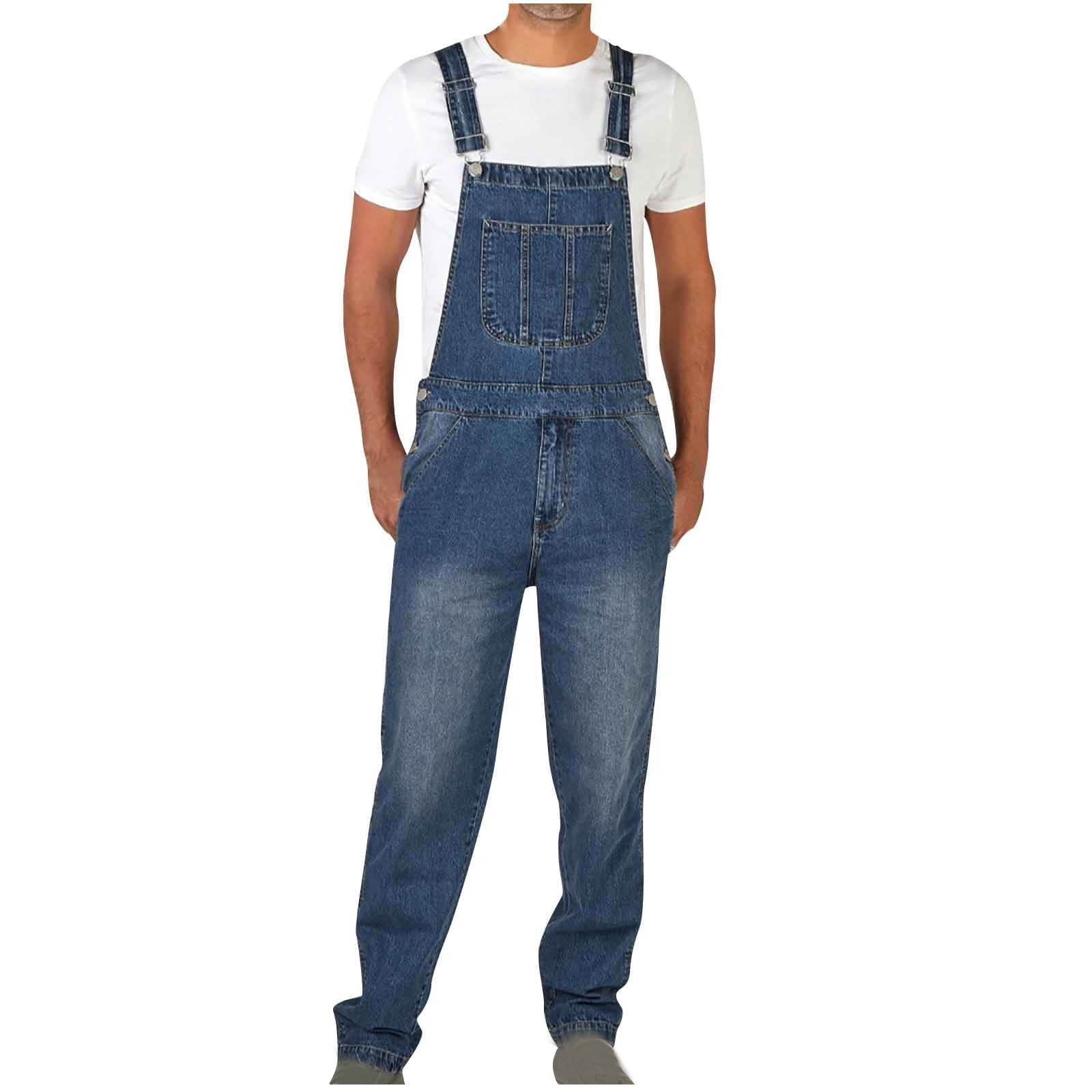 Denim-overalls – Casual overalls voor heren met relaxte pasvorm-Boutique Moda