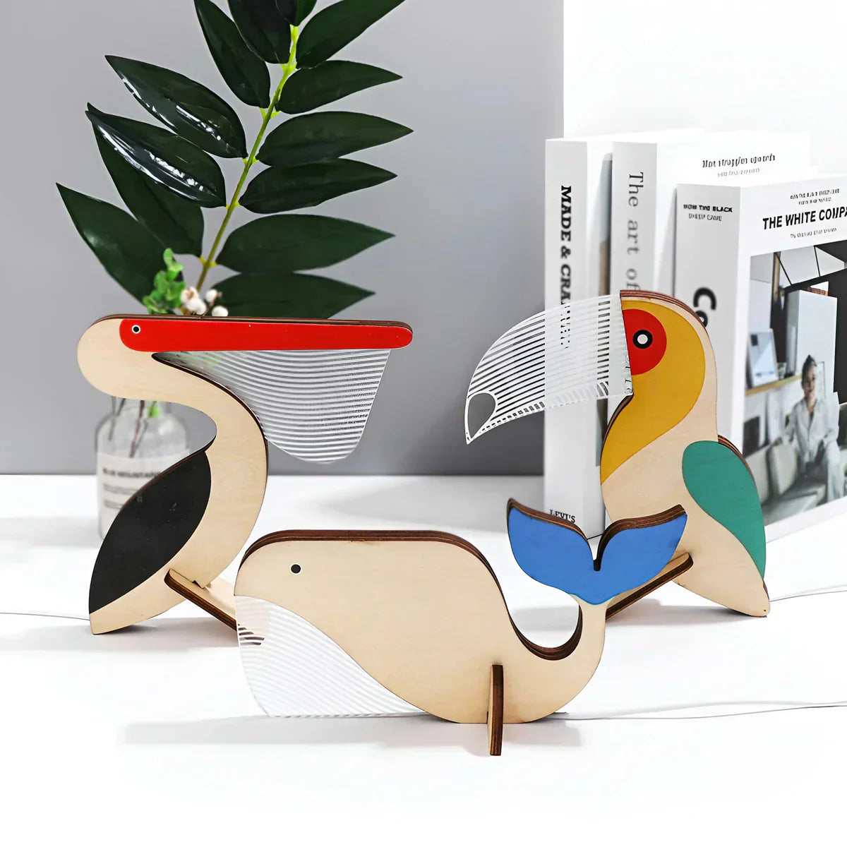 Dierenlamp - Houten - Vogel - Nachtkastlampje - Tafellamp-Boutique Moda