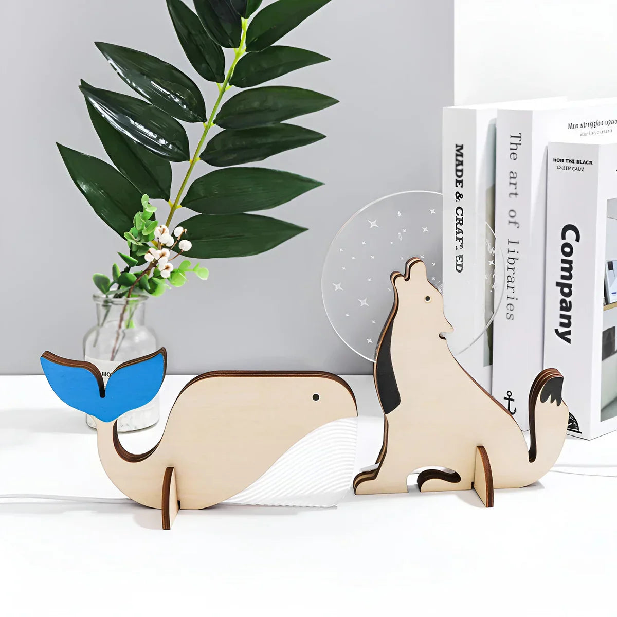 Dierenlamp - Kinderen - Nachtlampje - Houten lamp - Tafellamp-Boutique Moda