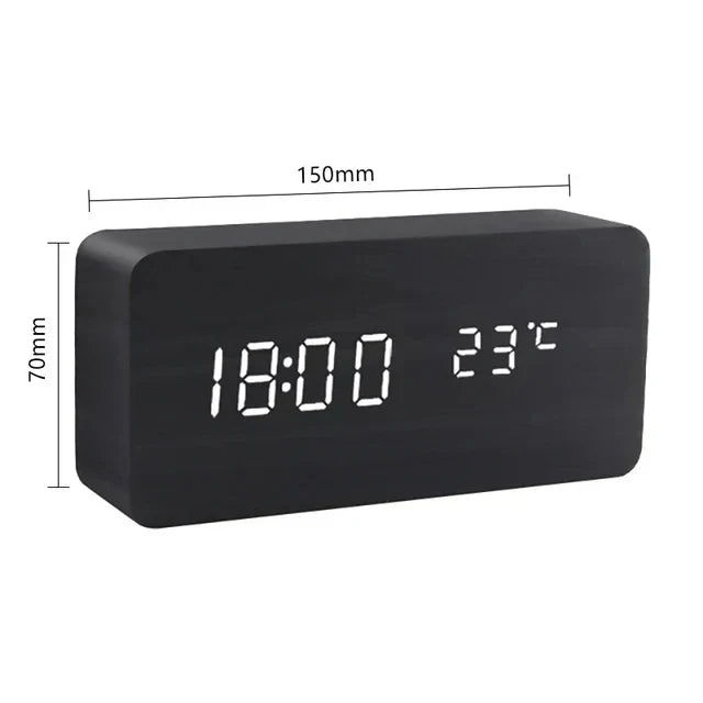 Digitale LED-wekker | spraakbediening | temperatuurweergave | 3 alarmen-Boutique Moda