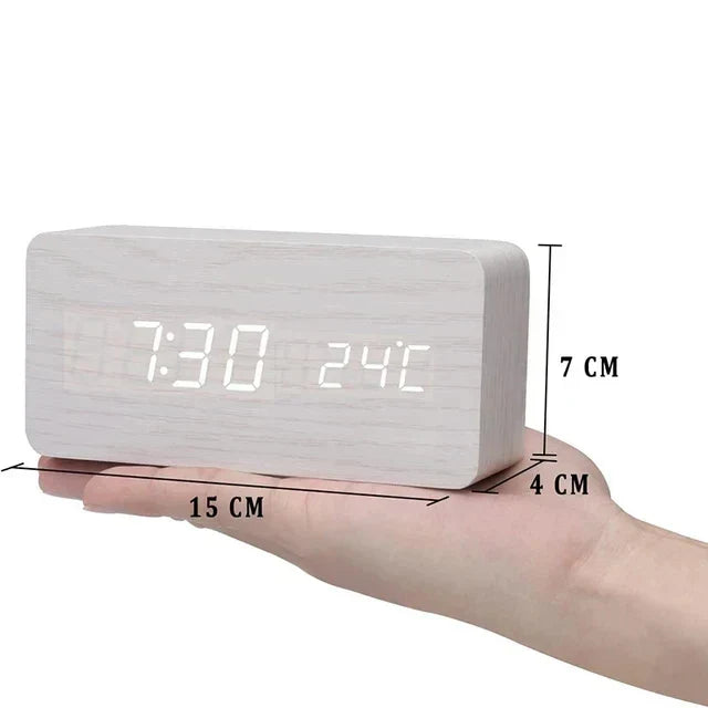 Digitale LED-wekker | spraakbediening | temperatuurweergave | 3 alarmen-Boutique Moda