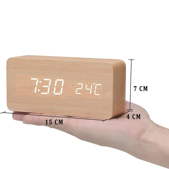 Digitale LED-wekker | spraakbediening | temperatuurweergave | 3 alarmen-Boutique Moda