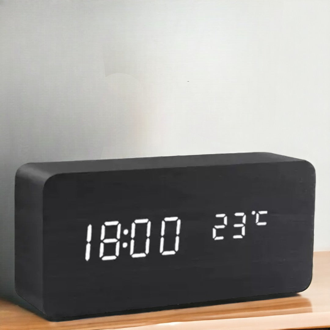 Digitale LED-wekker | spraakbediening | temperatuurweergave | 3 alarmen-Boutique Moda