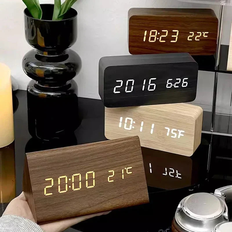Digitale LED-wekker | spraakbediening | temperatuurweergave | 3 alarmen-Boutique Moda