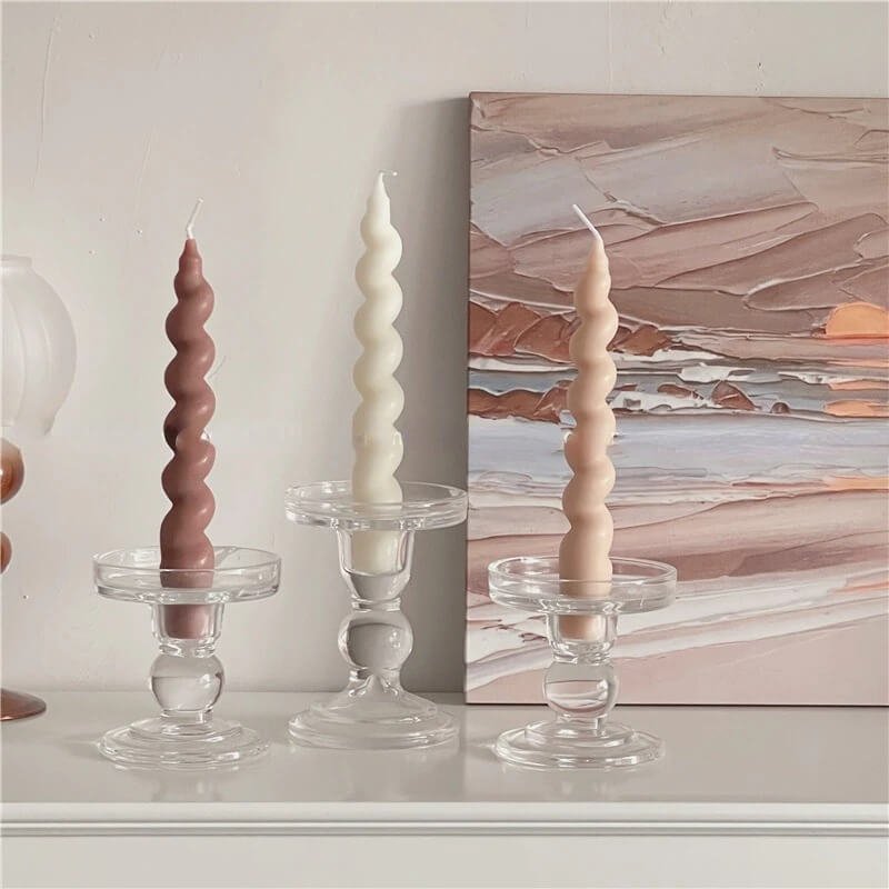 Dinerkaarsen | Gedraaid Sojawas | Set van 2 | 18 cm-Boutique Moda