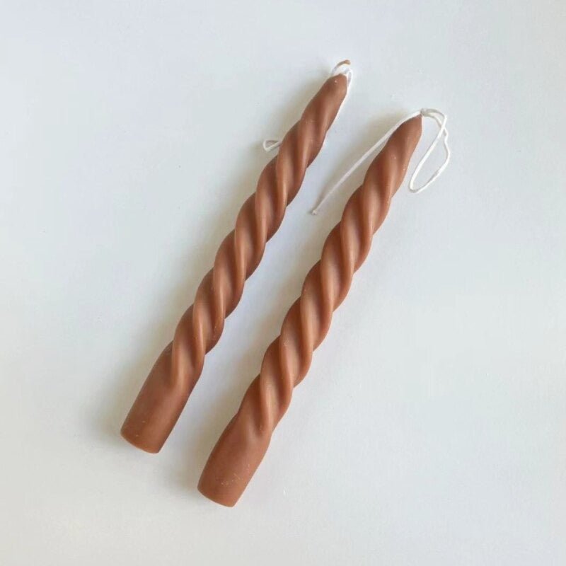 Dinerkaarsen | Gedraaid Sojawas | Set van 2 | 18 cm-Boutique Moda