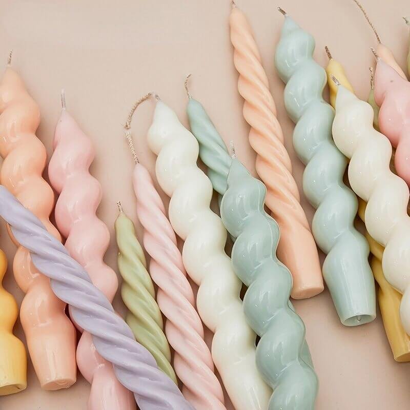 Dinerkaarsen | Gedraaid Sojawas | Set van 2 | 18 cm-Boutique Moda