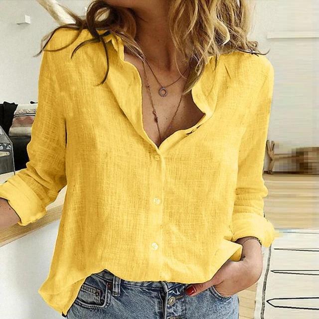 Doorknoopblouse | Met Kraag | Lichtgewicht | Dames Blouse met Lange Mouwen-Boutique Moda
