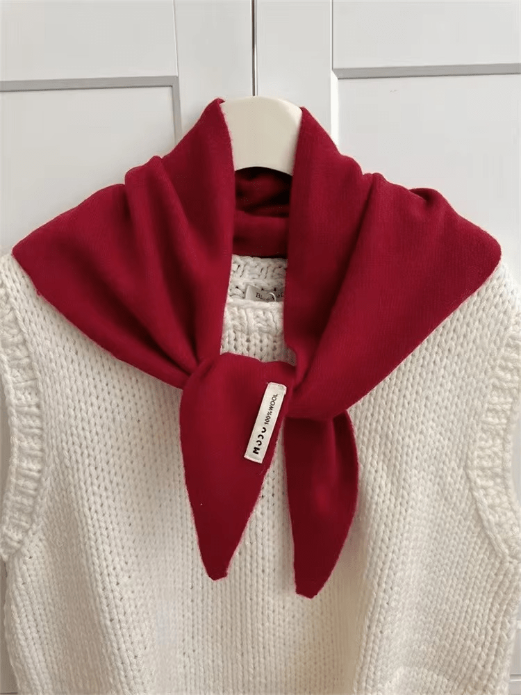 Driehoekige gebreide sjaal | Klein | Warm | Driehoekige halssjaal | Damessjaal-Boutique Moda