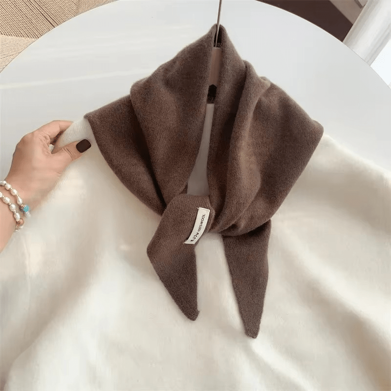 Driehoekige gebreide sjaal | Klein | Warm | Driehoekige halssjaal | Damessjaal-Boutique Moda