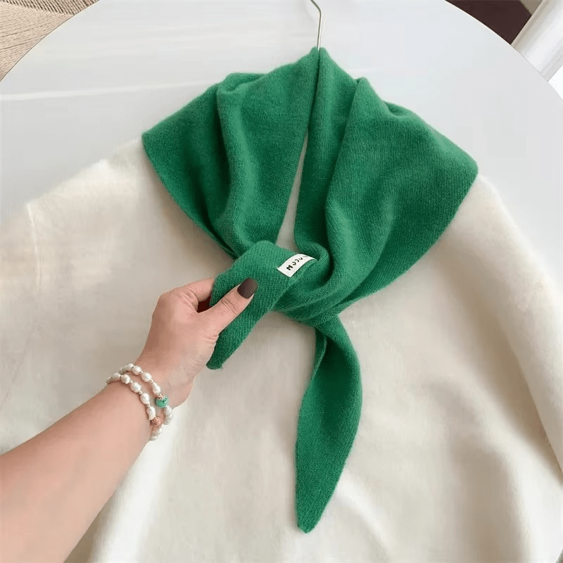 Driehoekige gebreide sjaal | Klein | Warm | Driehoekige halssjaal | Damessjaal-Boutique Moda