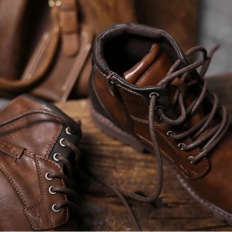 Enkellaarzen | Zwarte en bruine veterschoenen voor heren