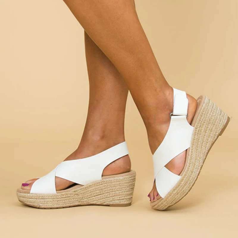 Espadrilles met sleehak - Orthopedisch - Verstelbare band - Platformsandalen - Damessandalen-Boutique Moda