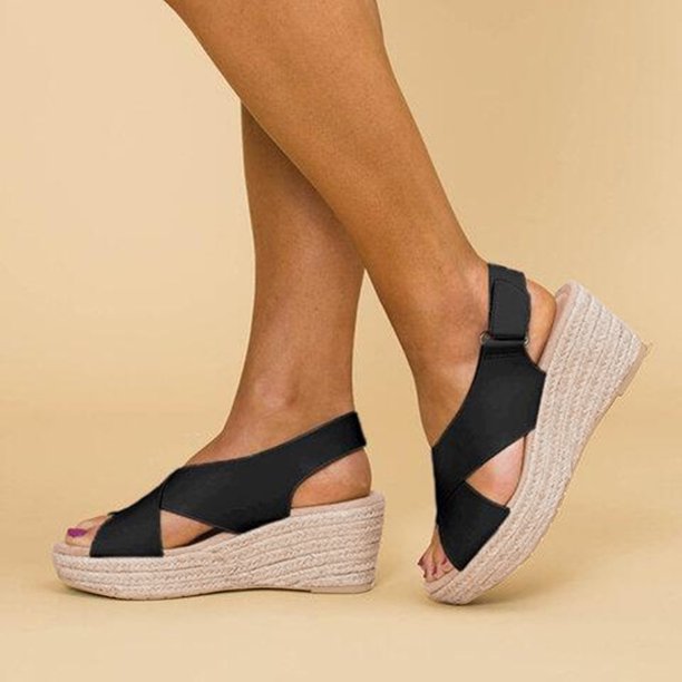 Espadrilles met sleehak - Orthopedisch - Verstelbare band - Platformsandalen - Damessandalen-Boutique Moda