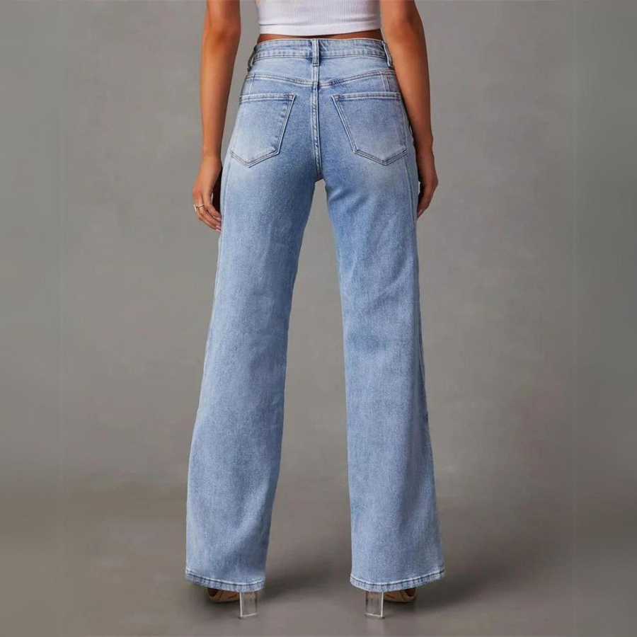 Flared Jeans | Lichtblauw | Wide-Leg | Hoge Taille-Boutique Moda