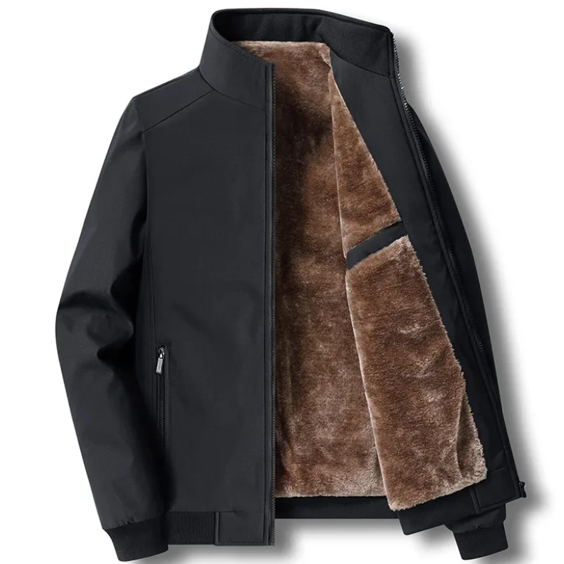Fleece gevoerde jas - winddichte ritsjack voor heren in herfst en winter-Boutique Moda