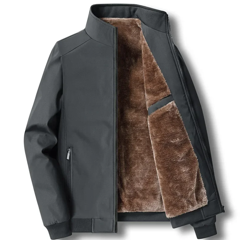 Fleece gevoerde jas - winddichte ritsjack voor heren in herfst en winter-Boutique Moda