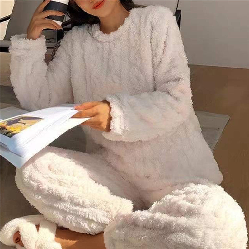 Fleece pyjama | Lange Mouwen | Warm | Donzige Pyjama | Dames Loungewear-Boutique Moda