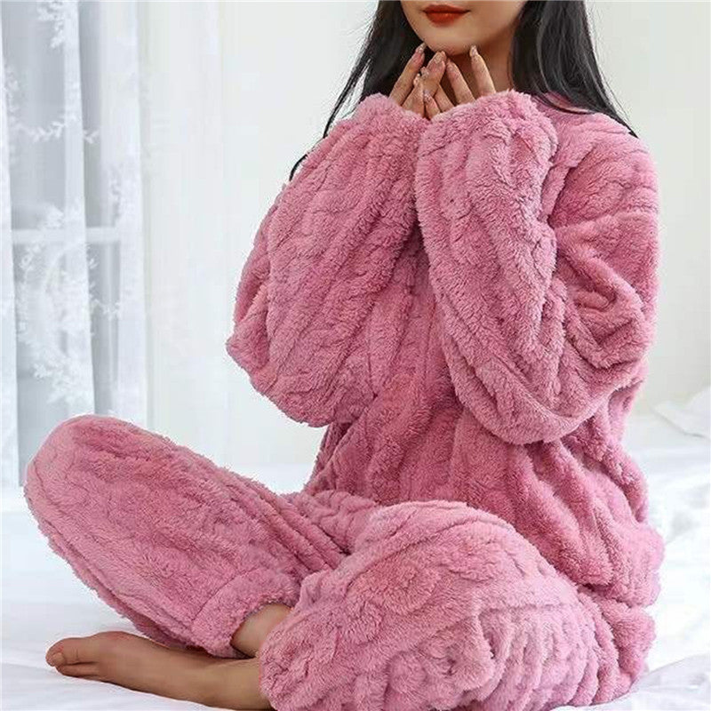 Fleece pyjama | Lange Mouwen | Warm | Donzige Pyjama | Dames Loungewear-Boutique Moda
