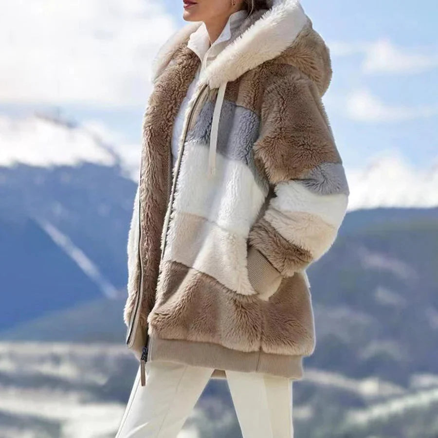 Fleecejack | Zip-Up | Capuchon | Hoodie Jas | Winterjas voor vrouwen-Boutique Moda