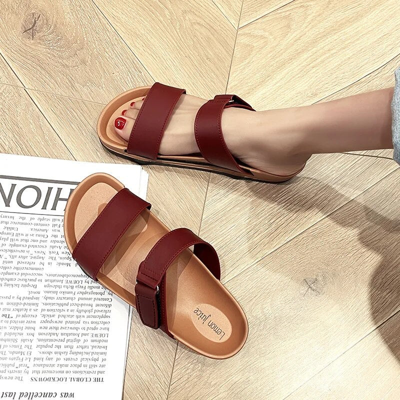 Gabour Velcré Pantoffels | 2 Riem Slip On Sandalen-Boutique Moda